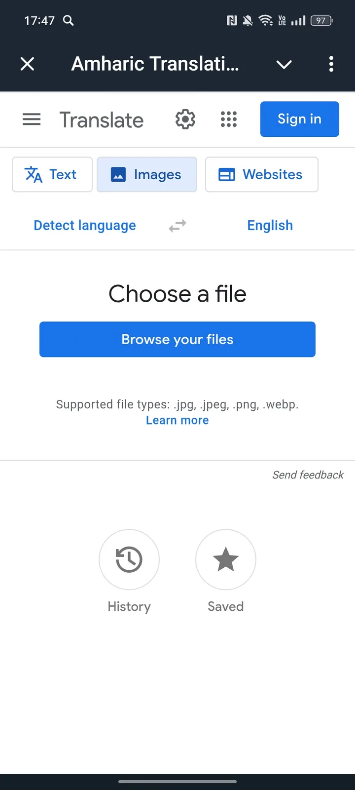 Amharic Translation Bot screenshot 2