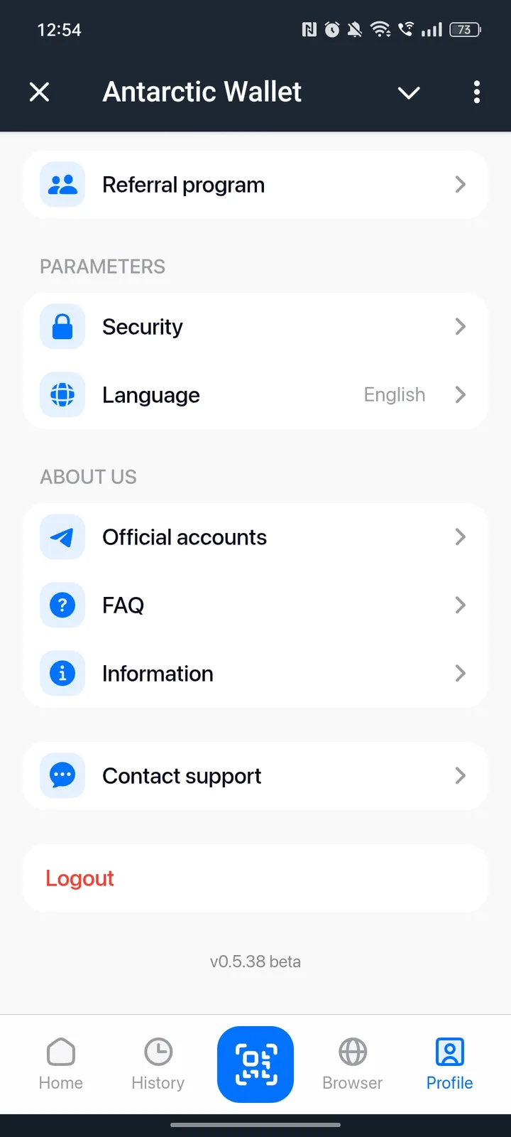 Antarctic Wallet screenshot 2