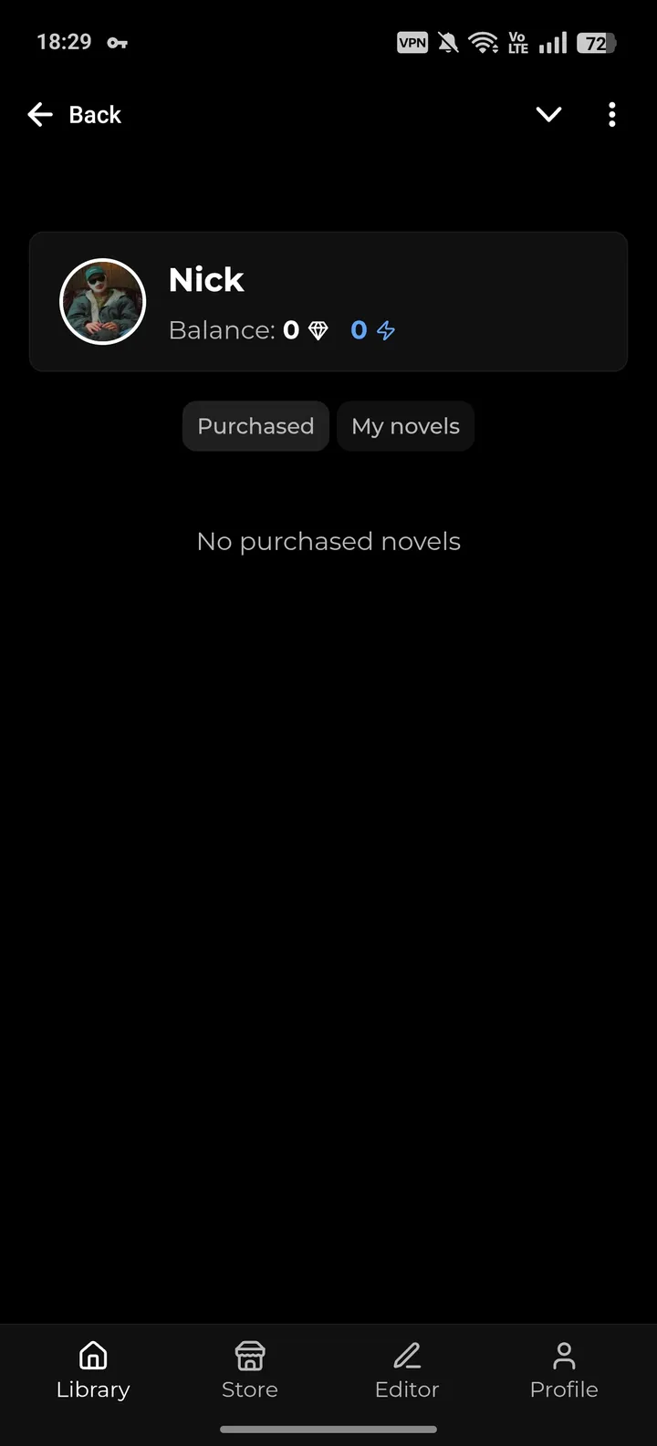 How AnyNovels looks