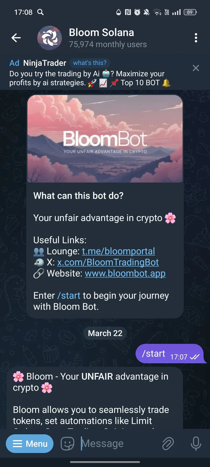 Bloom Solana screenshot 1