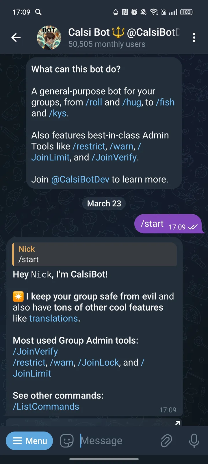 Calsi Bot screenshot 1
