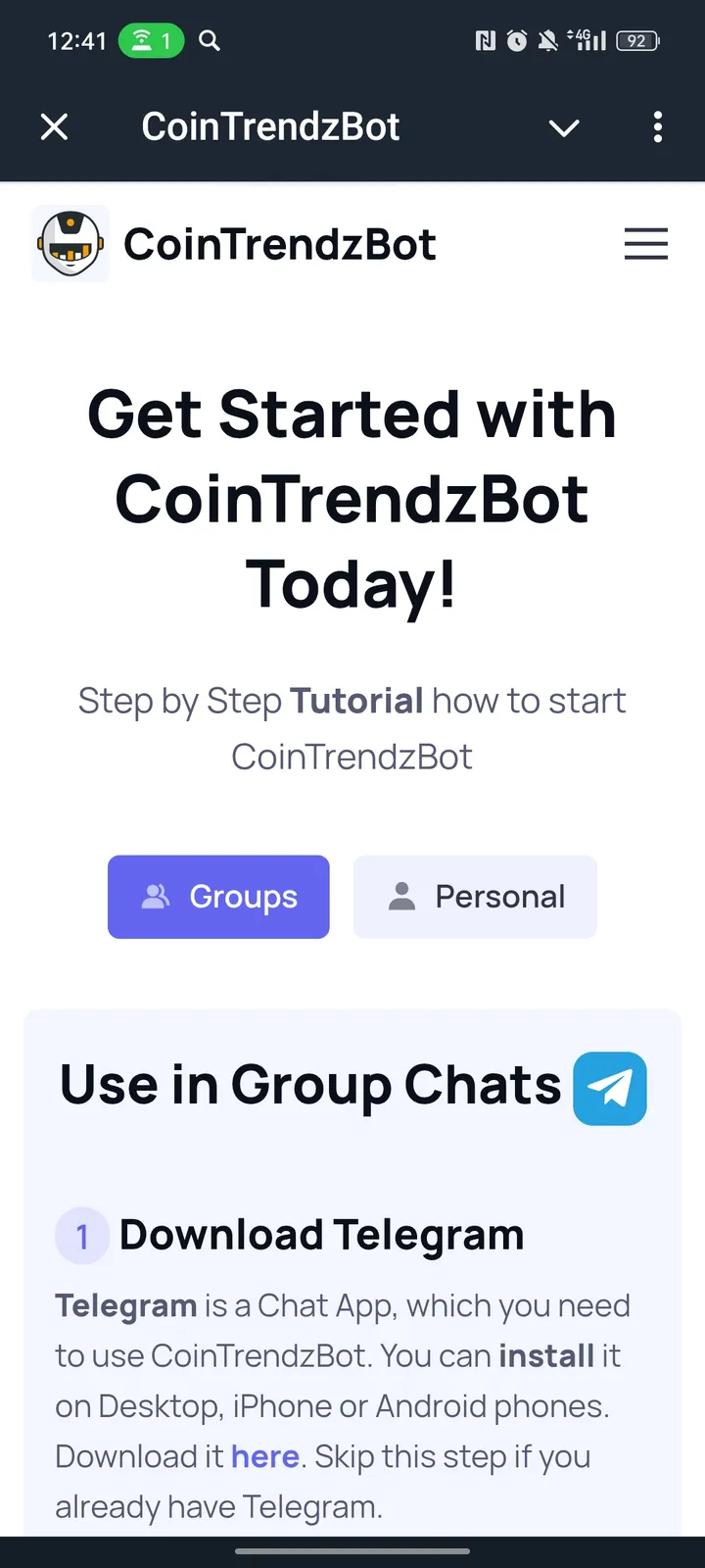 CoinTrendzBot screenshot 1