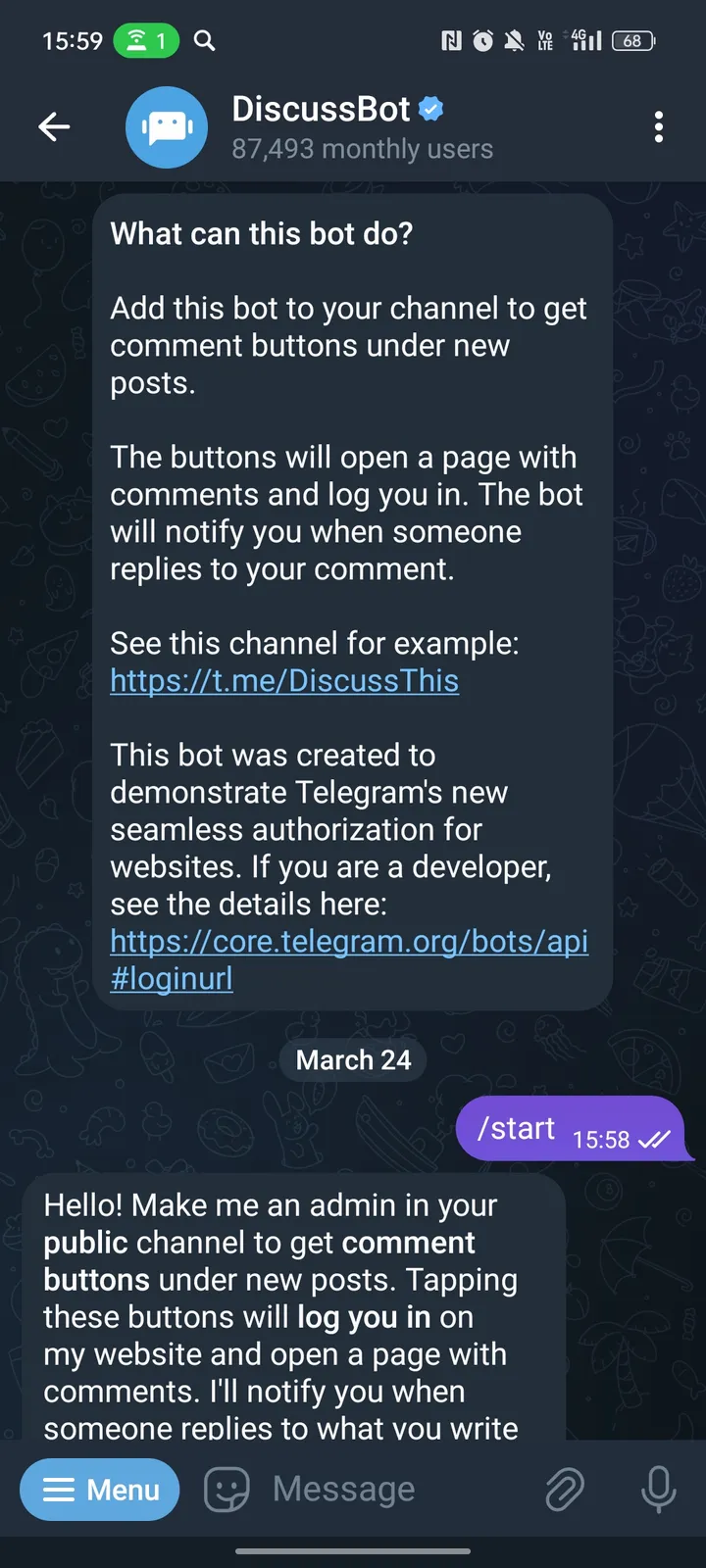 DiscussBot screenshot 1
