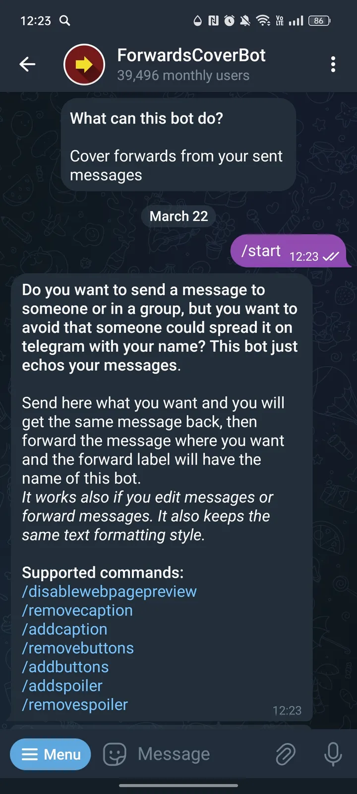 ForwardsCoverBot screenshot 1