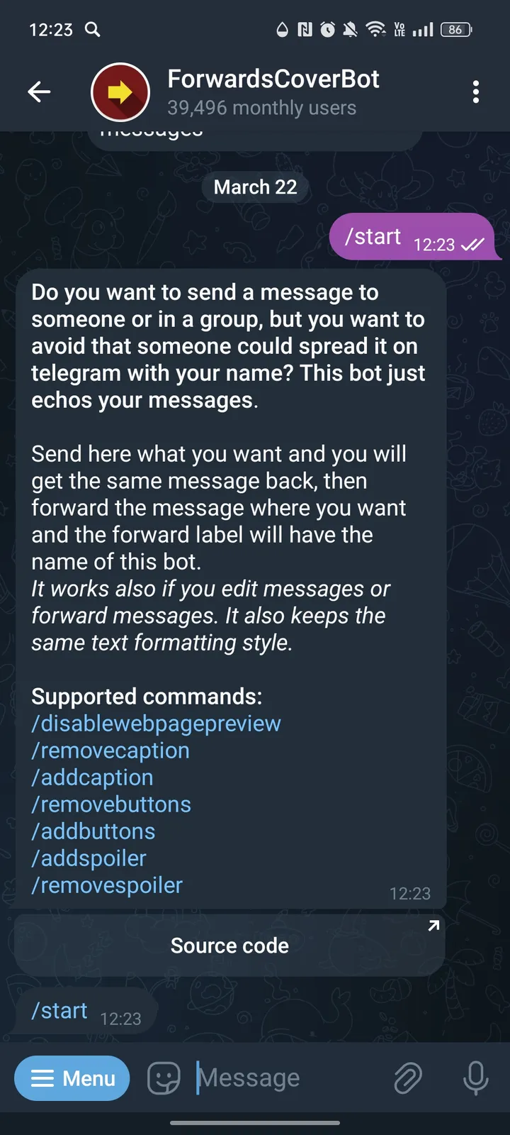 ForwardsCoverBot screenshot 2