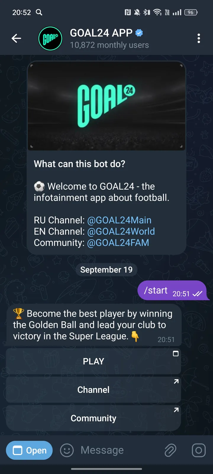 GOAL24 APP screenshot 2
