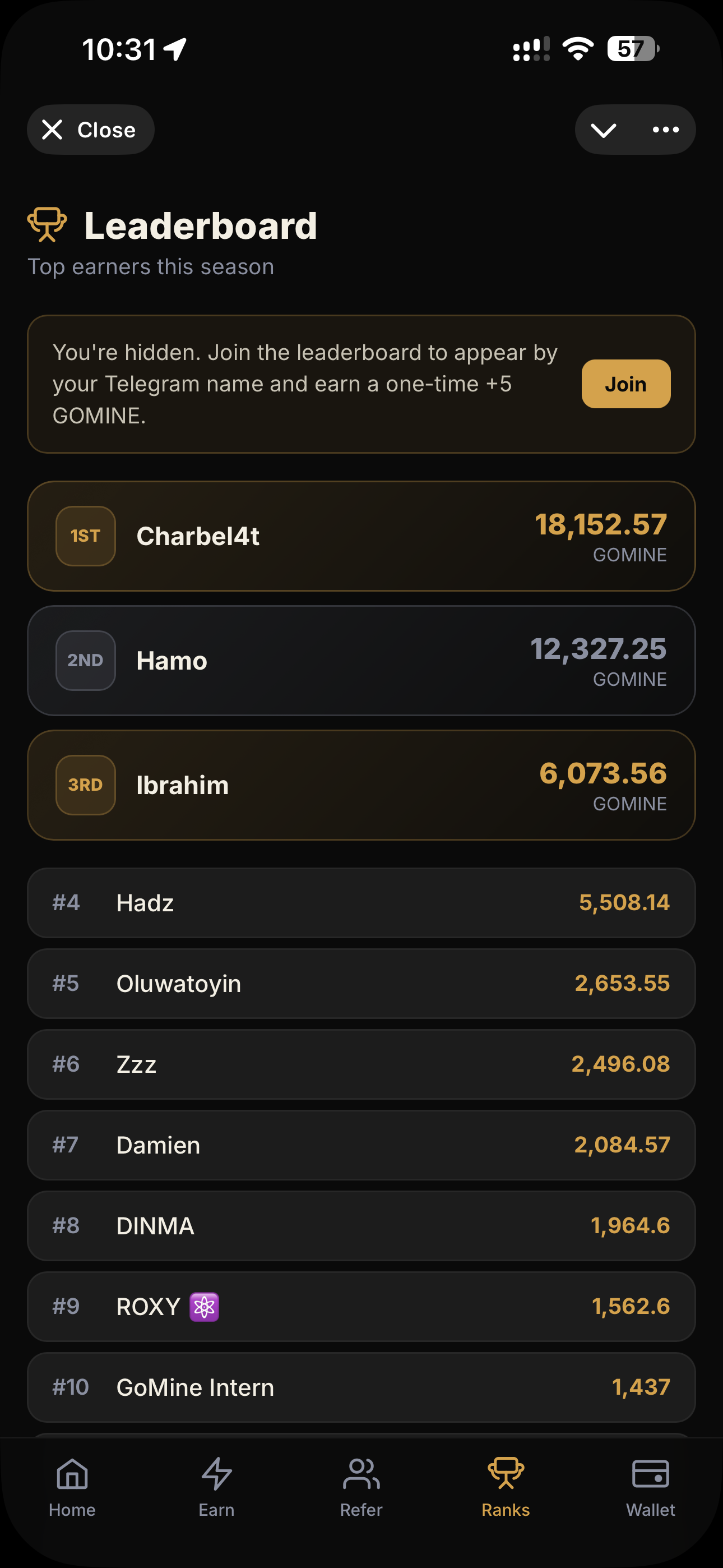 GoMine App screenshot 1