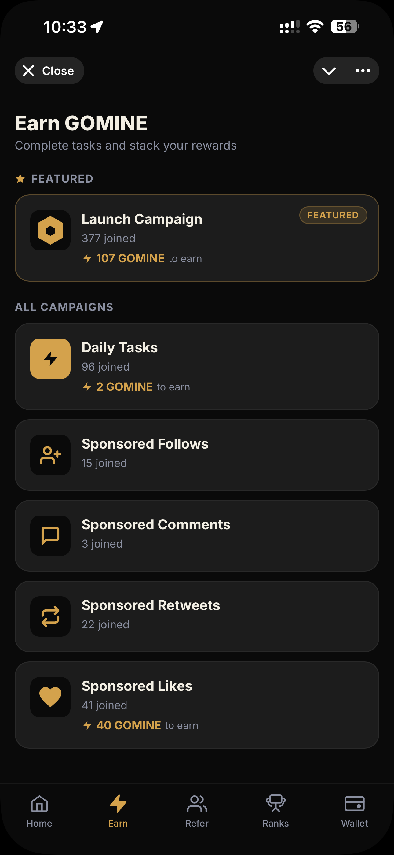 GoMine App screenshot 2