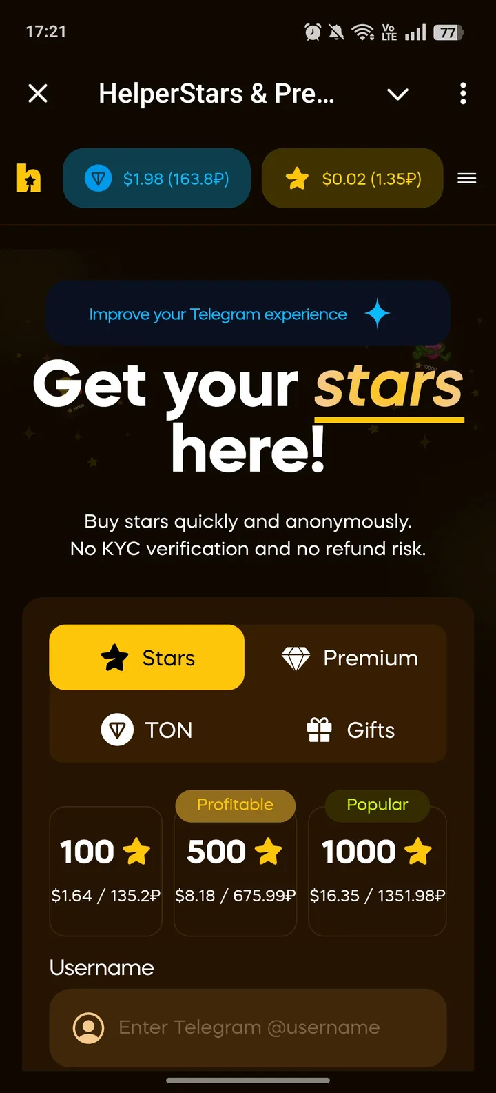 HelperStars & Premium screenshot 1