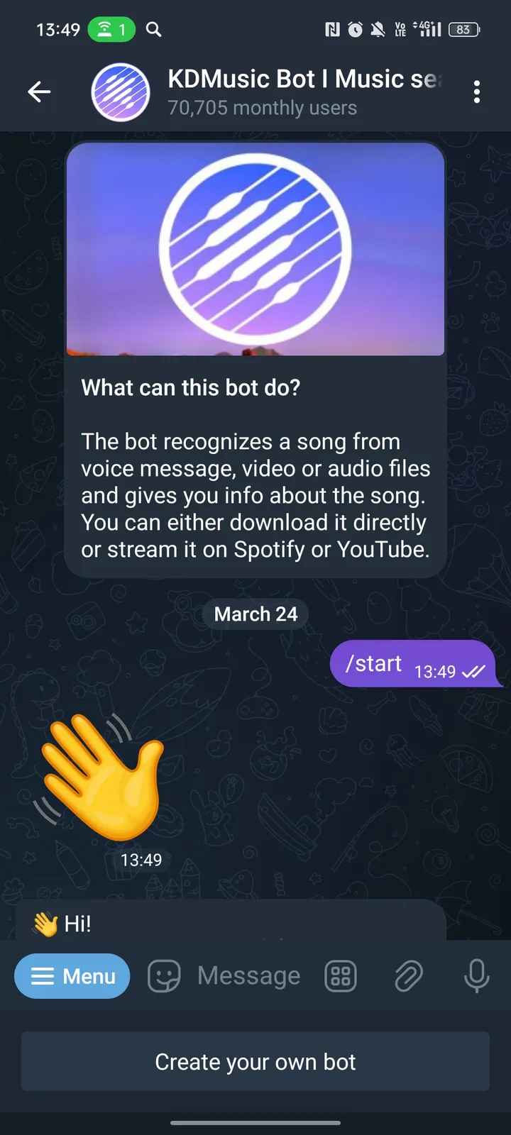 KDMusic Bot I Music search screenshot 1