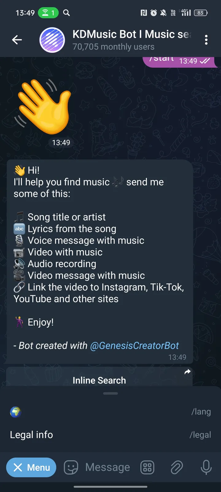 KDMusic Bot I Music search screenshot 3