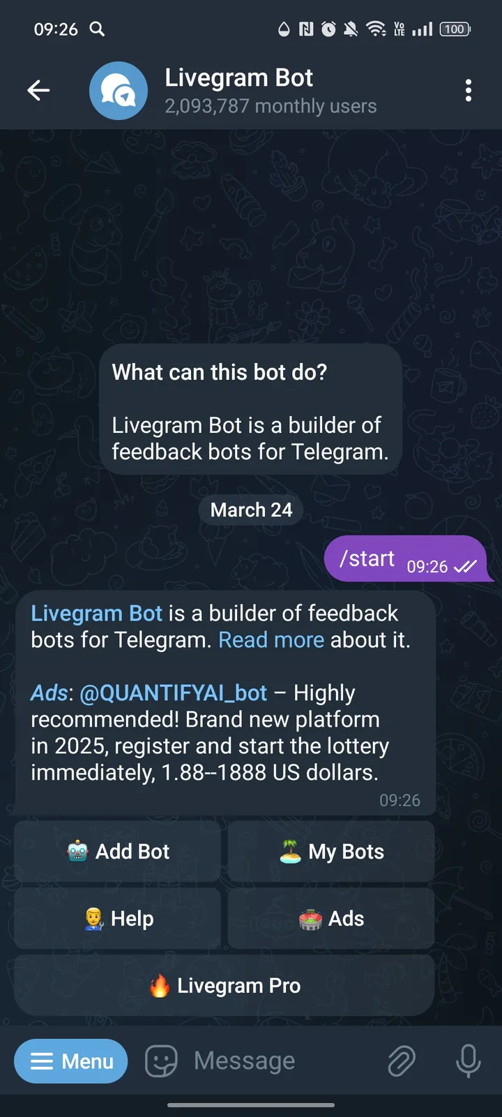 Как выглядит LiveGram