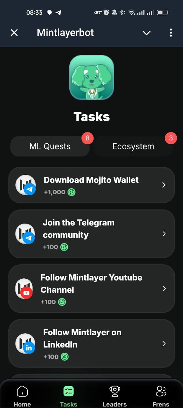 Mintlayerbot screenshot 5