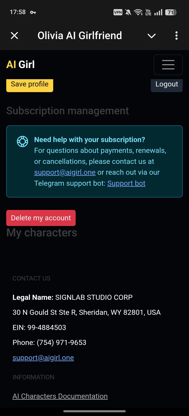Olivia AI Girlfriend screenshot 3