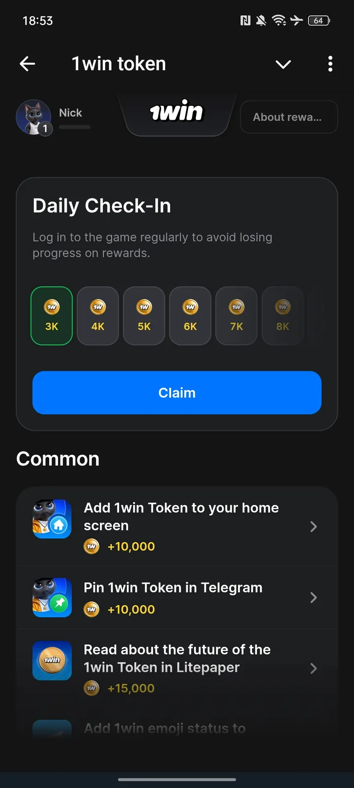 Как выглядит OneWin Token