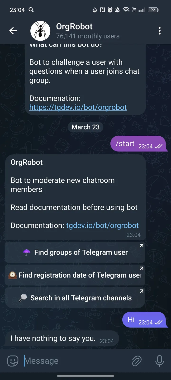 OrgRobot screenshot 2