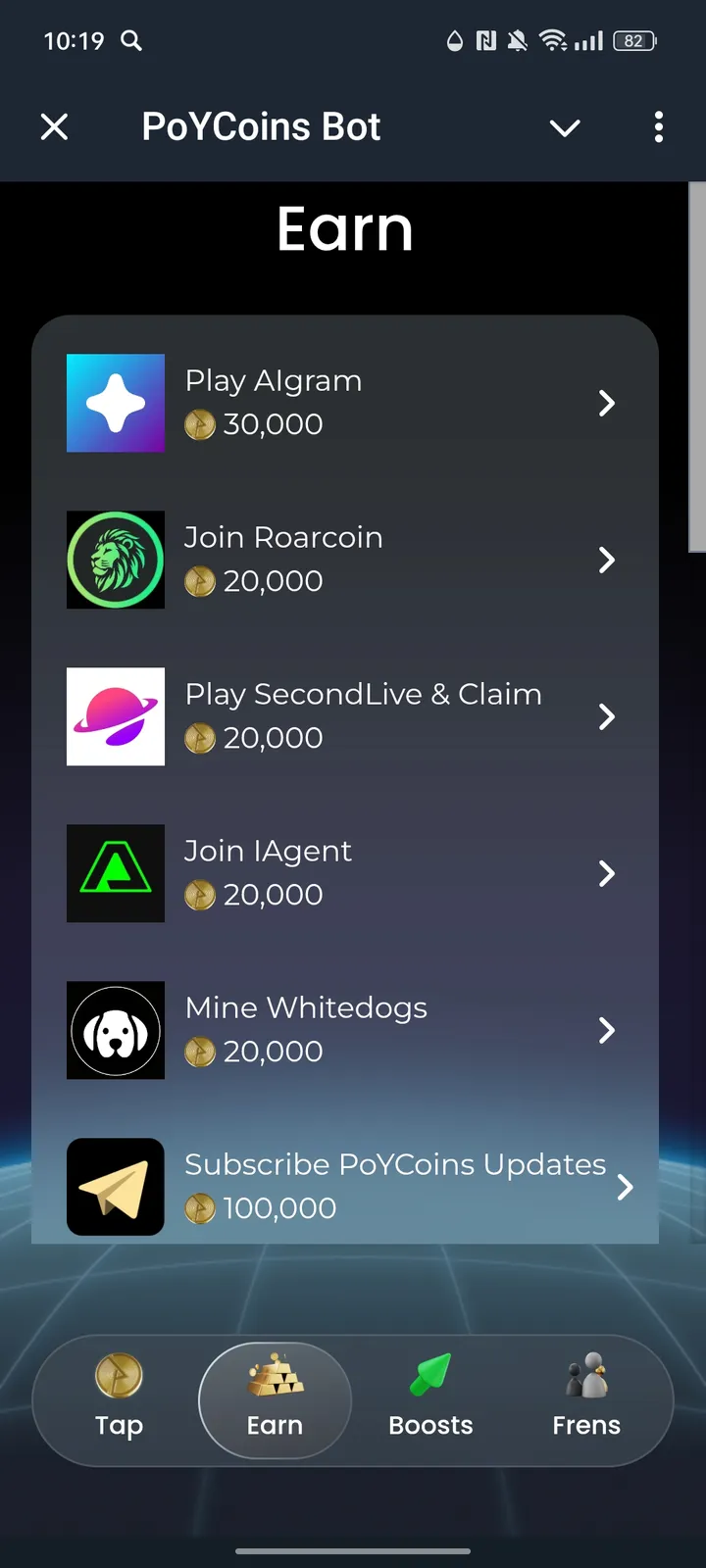 PoYCoins Bot screenshot 2