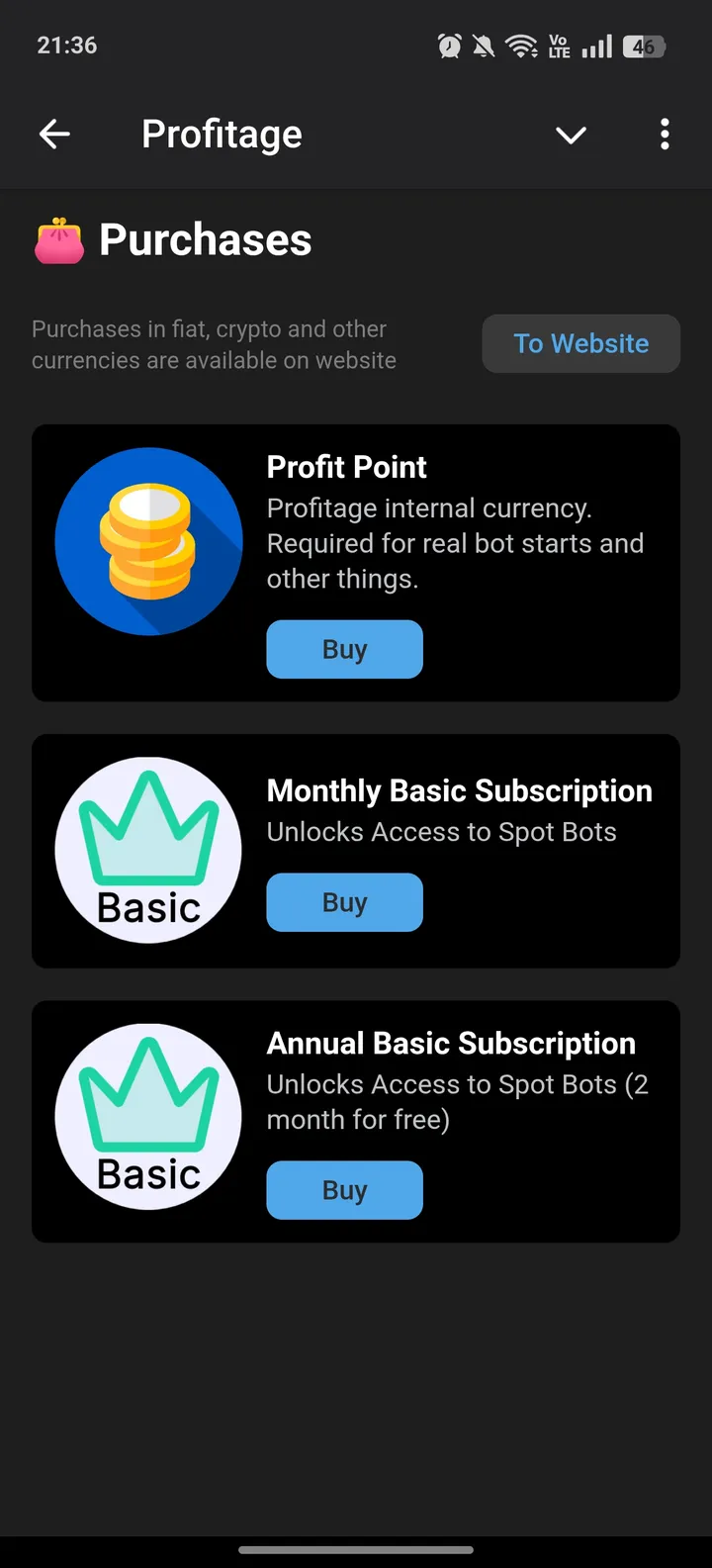 Profitage screenshot 2