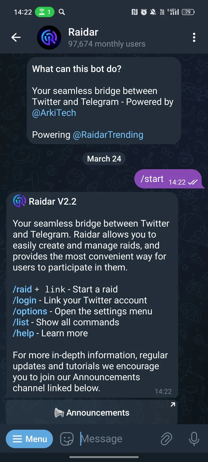 Raidar screenshot 1