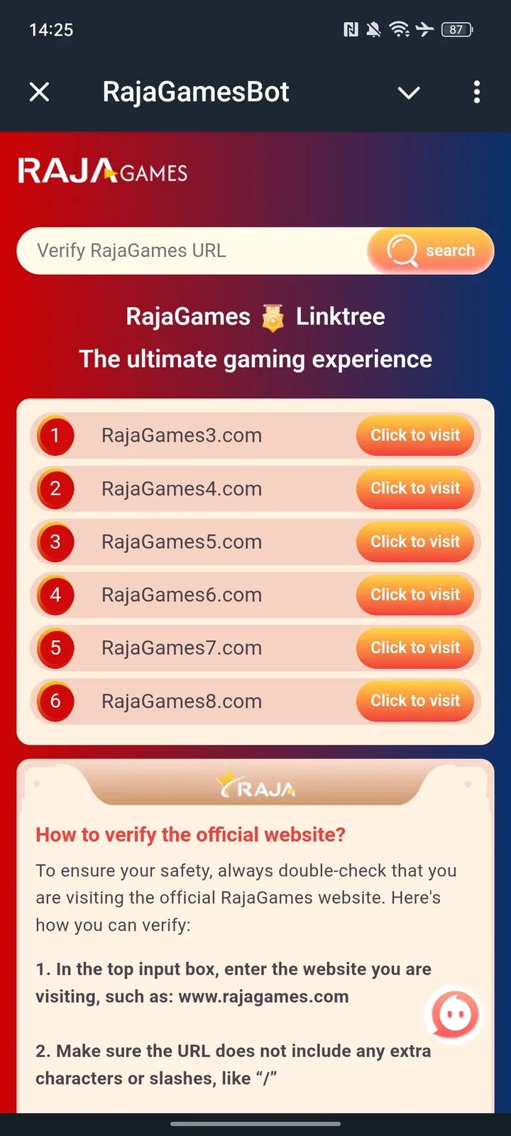 RajaGamesBot screenshot 1