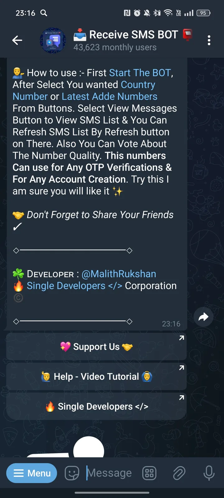 Receive SMS Bot screenshot 2