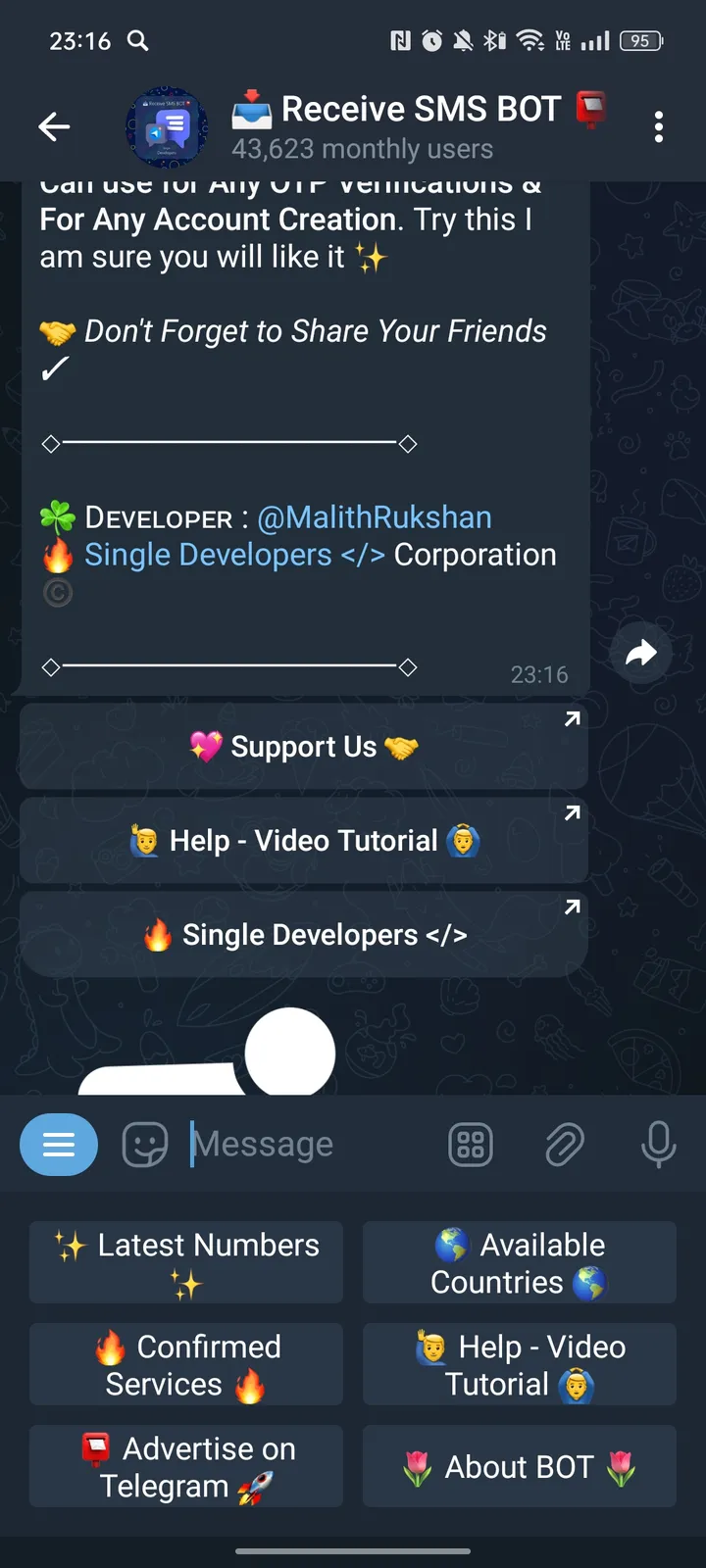 Receive SMS Bot screenshot 3