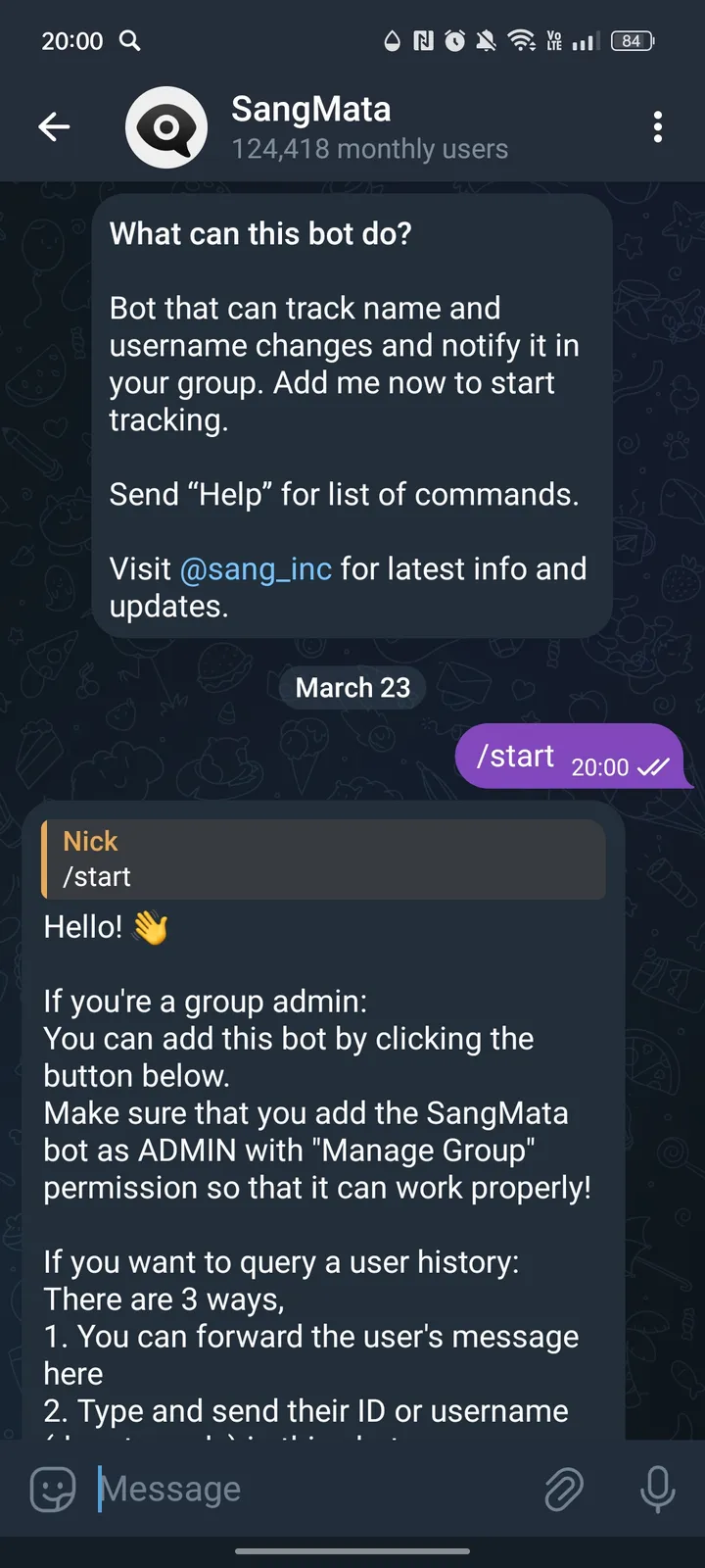 SangMata screenshot 1