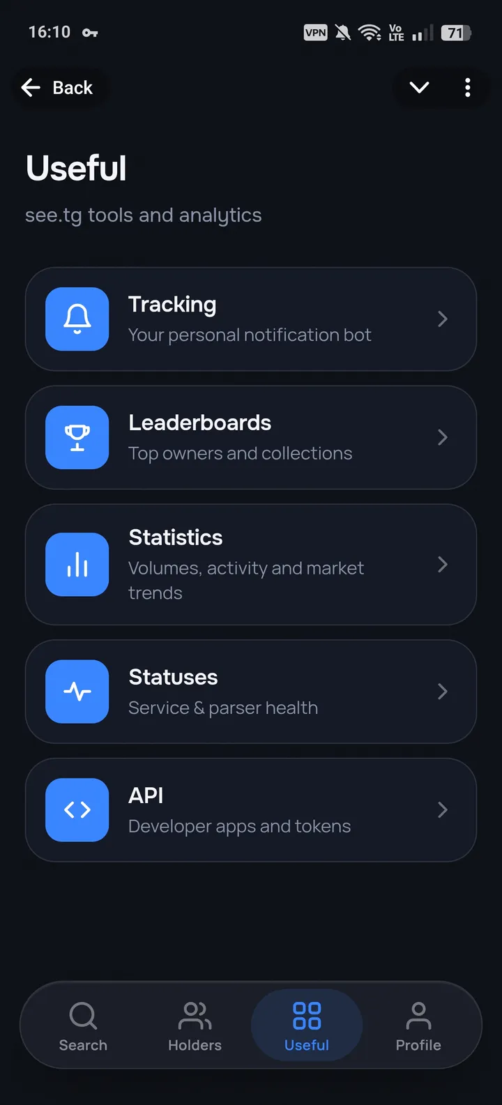 see.tg Gifts Analytics screenshot 3
