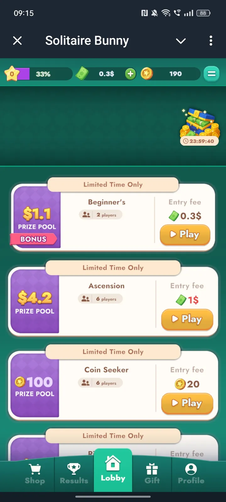 Solitaire Bunny screenshot 2