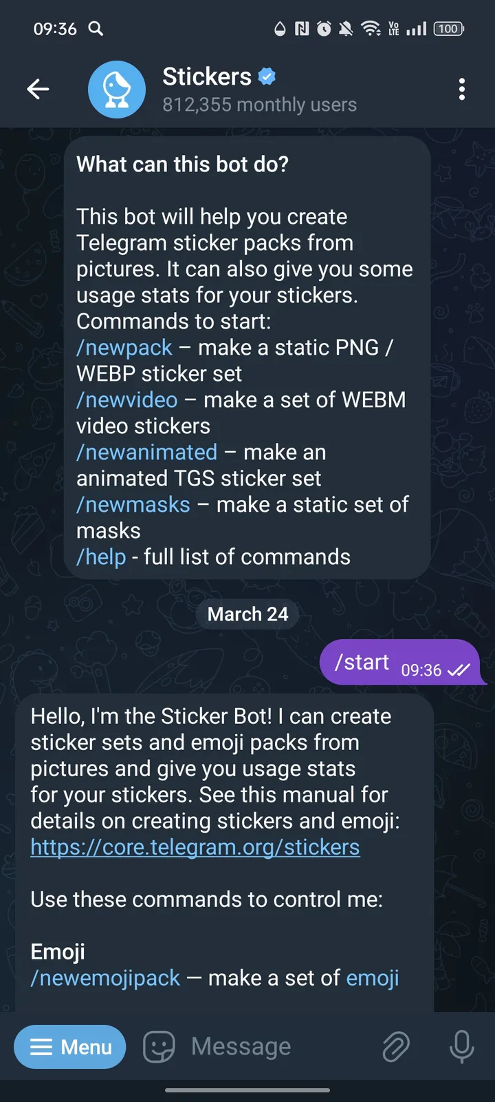 How Stickers Bot looks