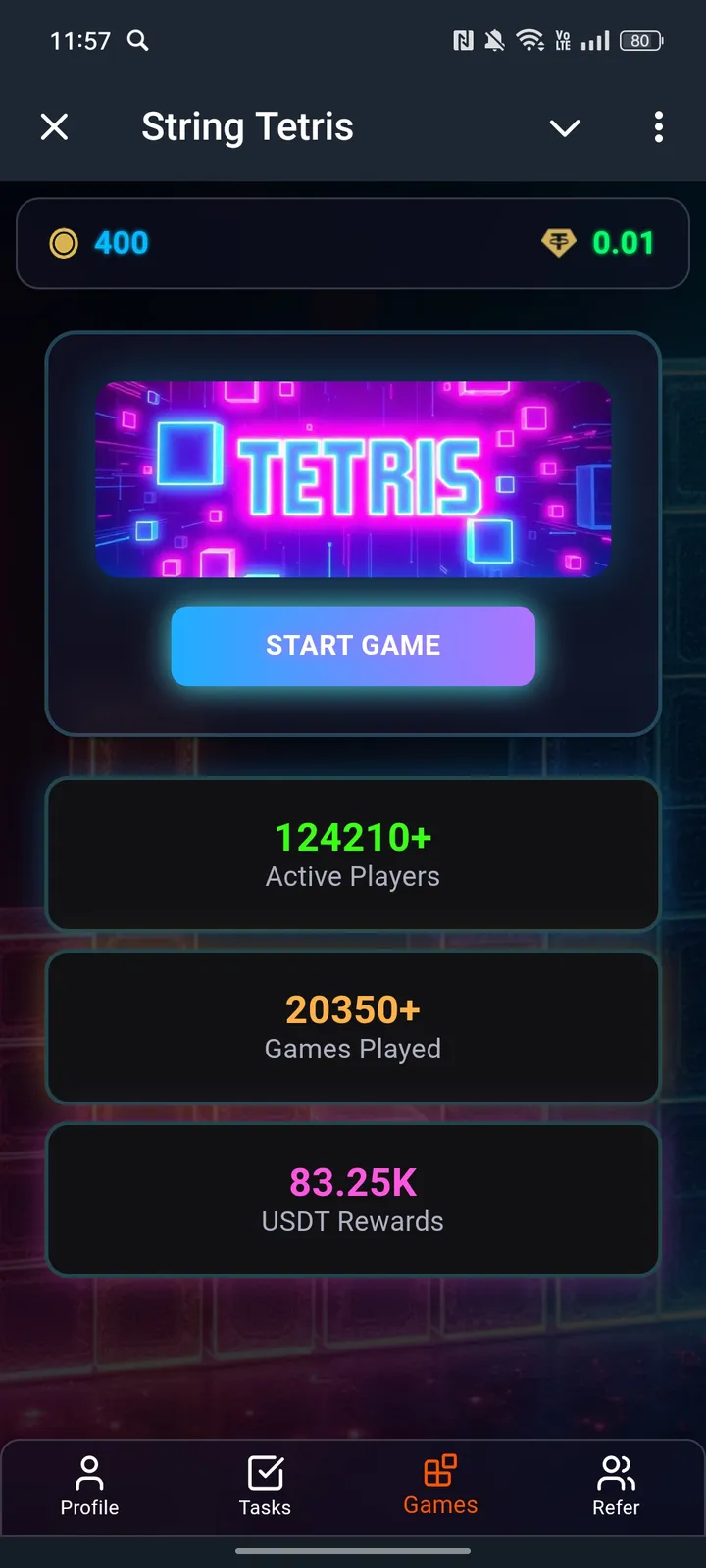 String Tetris screenshot 1