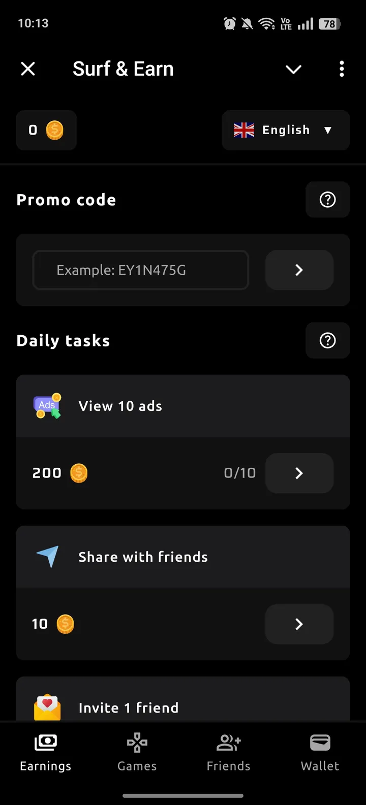 Surf & Earn screenshot 1