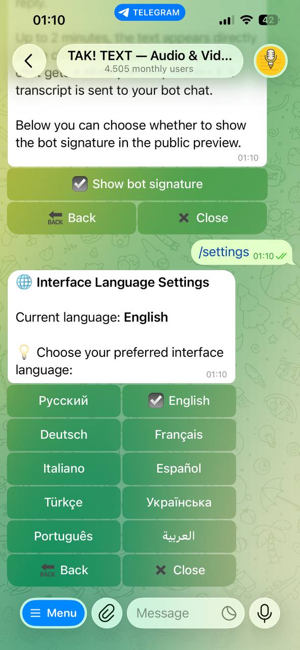 TAK Text screenshot 1