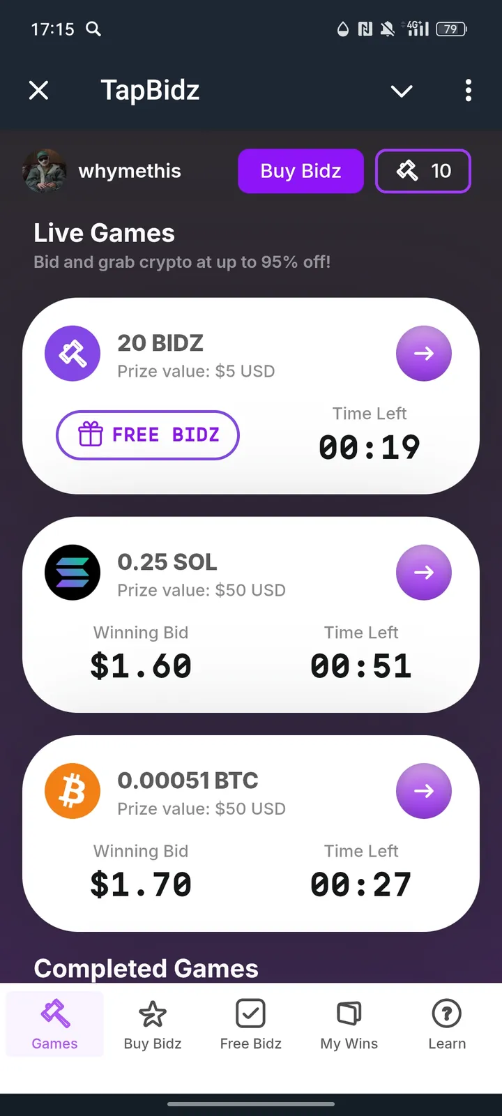 TapBidz screenshot 1