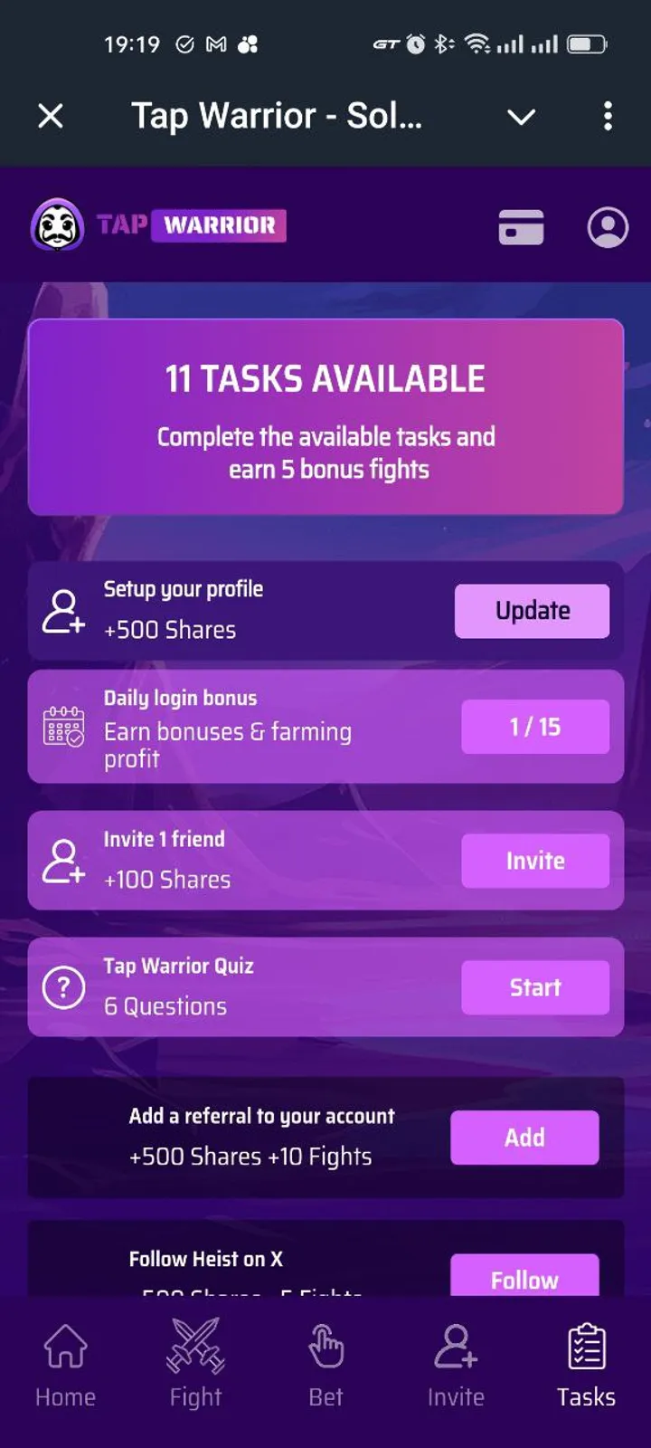 Tap Warrior screenshot 2