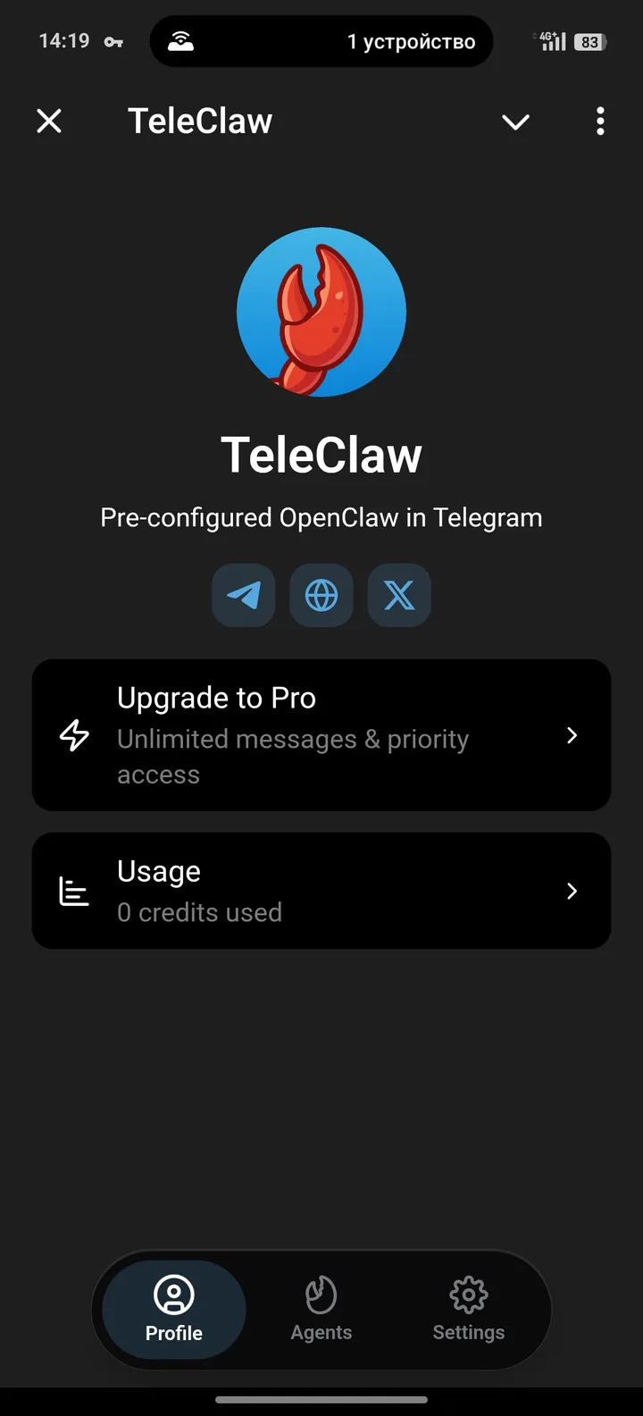 TeleClaw screenshot 1