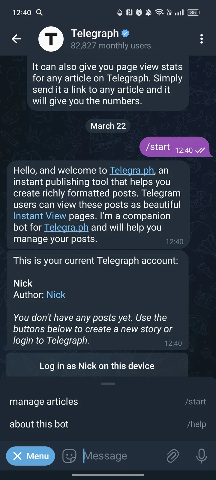 Telegraph screenshot 3