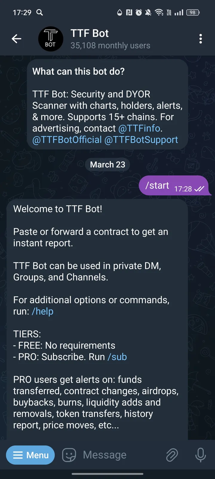 TTF Bot screenshot 1