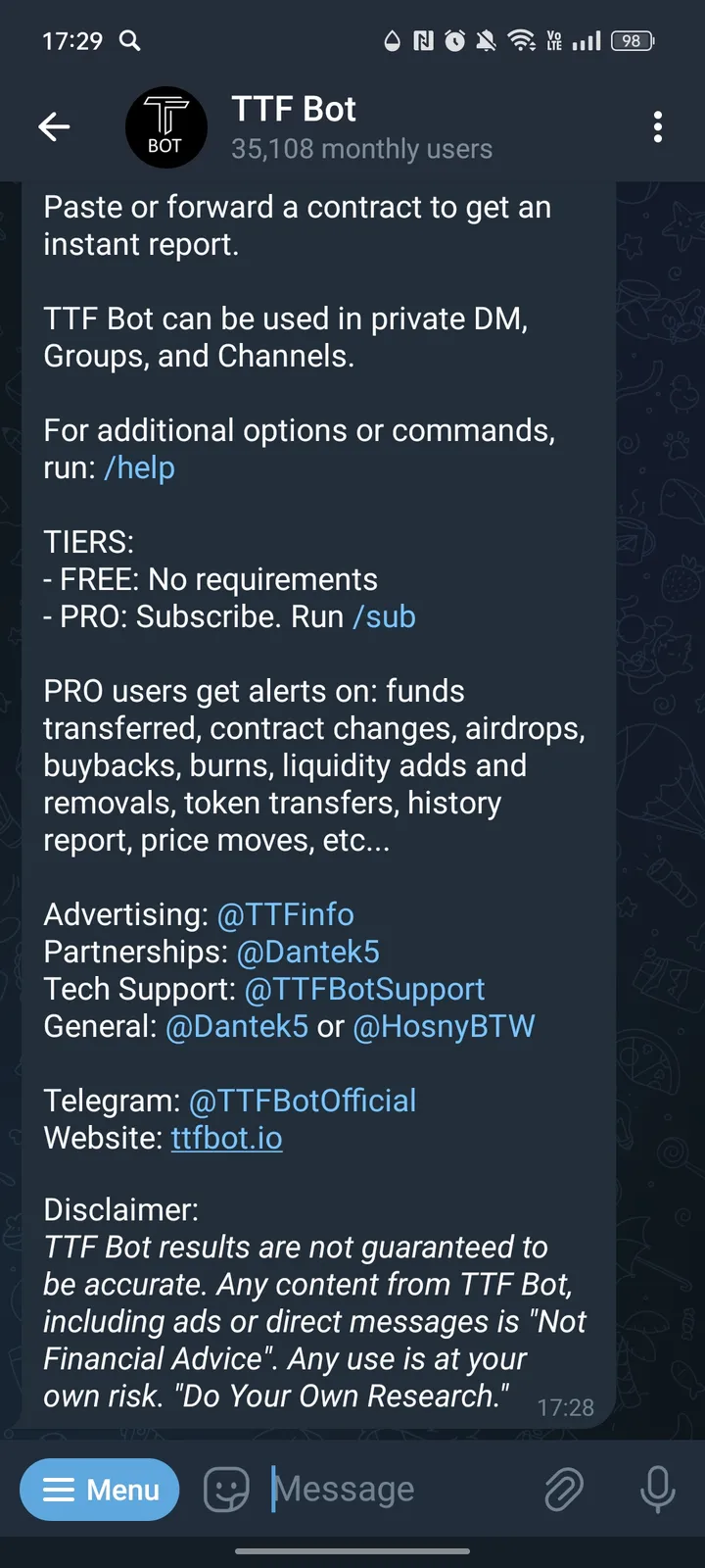 TTF Bot screenshot 2