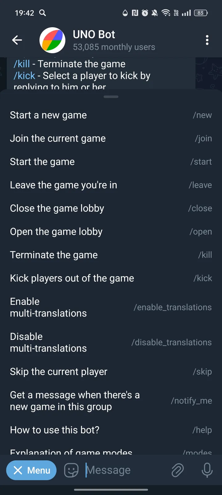 UNO Bot screenshot 3