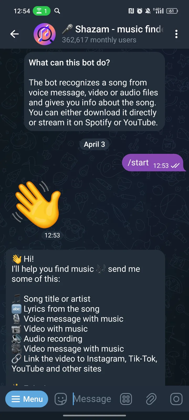 How Voice Shazam looks